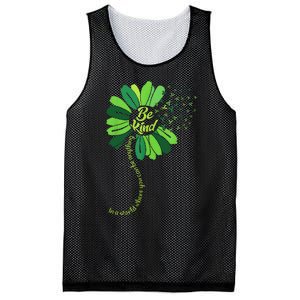 Be Kind Green Ribbon Sunflower Mental Health Awareness Gifts Mesh Reversible Basketball Jersey Tank