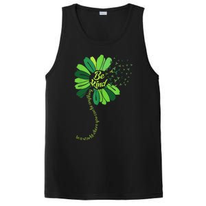 Be Kind Green Ribbon Sunflower Mental Health Awareness Gifts PosiCharge Competitor Tank