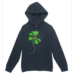 Be Kind Green Ribbon Sunflower Mental Health Awareness Gifts Urban Pullover Hoodie