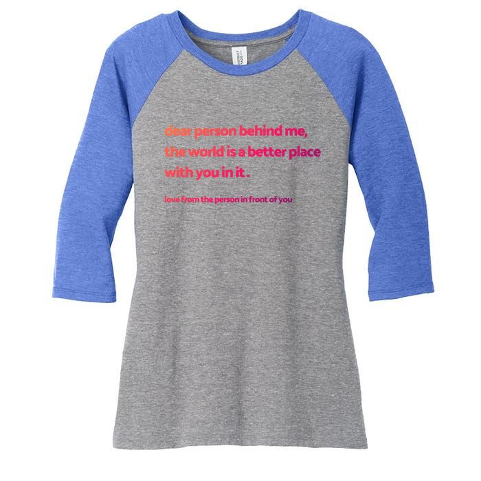 Be Kind Gift Women's Tri-Blend 3/4-Sleeve Raglan Shirt