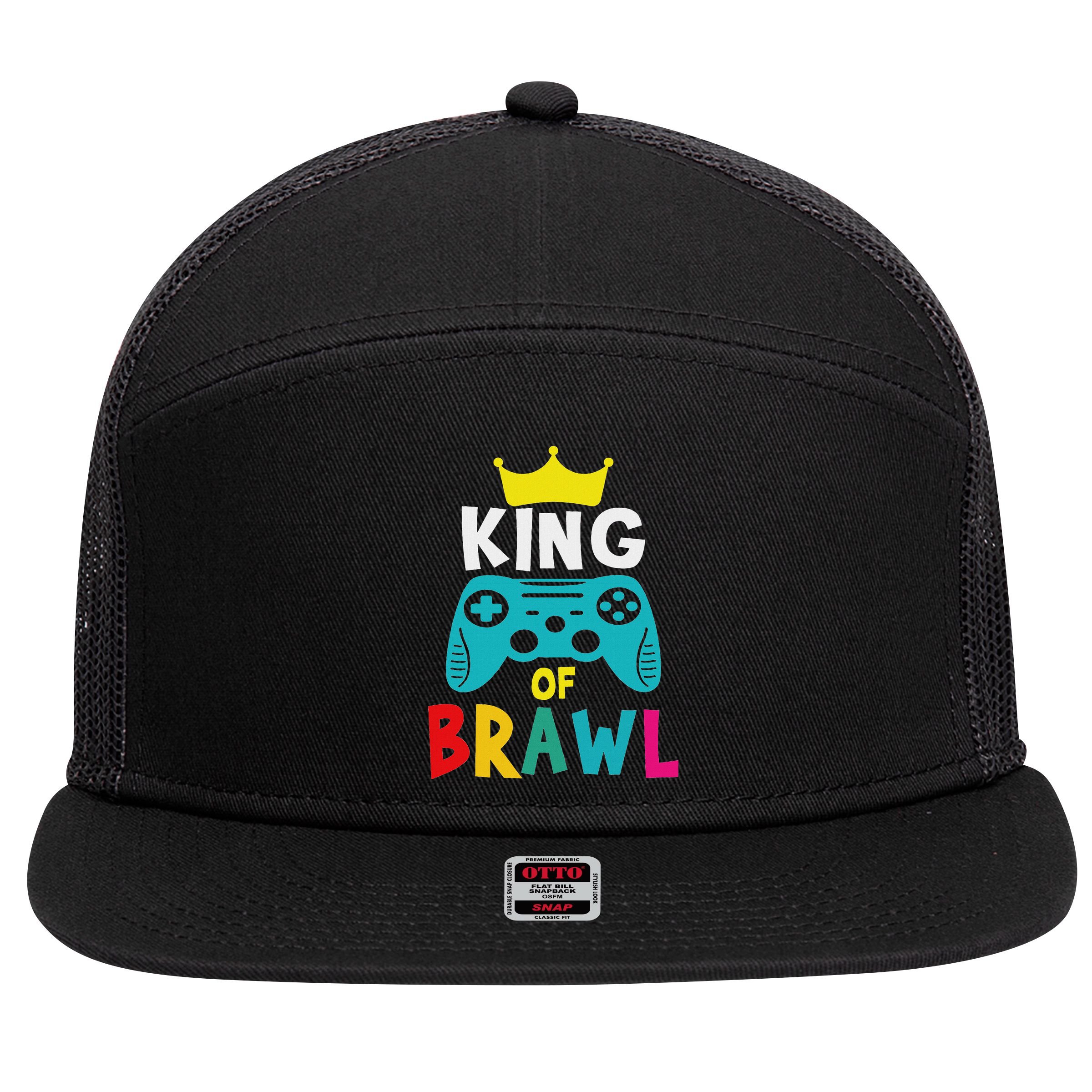 Brawl King Gamer Brawler Brawl 7 Panel Mesh Trucker Snapback Hat