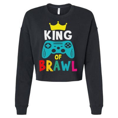 Brawl King Gamer Brawler Brawl Cropped Pullover Crew