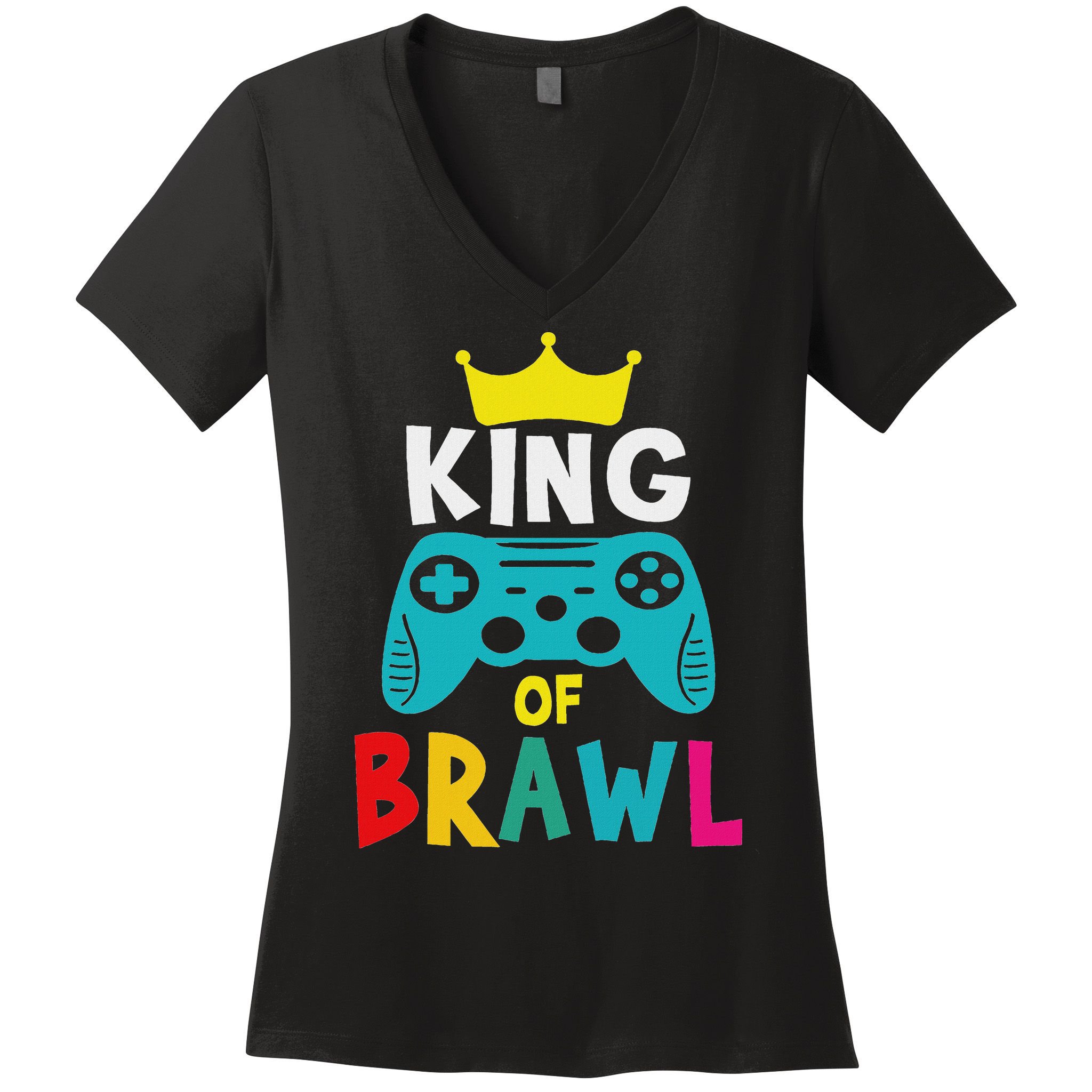 Brawl King Gamer Brawler Brawl Women's V-Neck T-Shirt