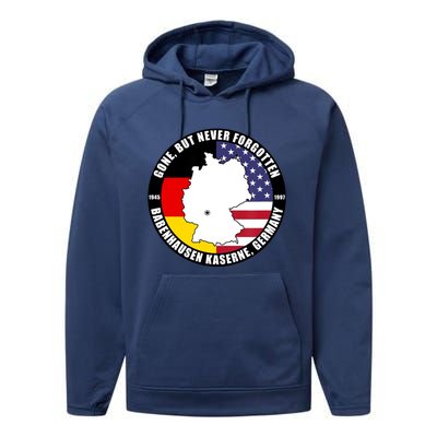 Babenhausen Kaserne Germany Funny Veteran Performance Fleece Hoodie