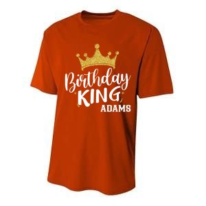 Birthday King Gold Crown Gift Adams Last Name Gift Performance Sprint T-Shirt