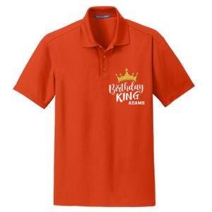 Birthday King Gold Crown Gift Adams Last Name Gift Dry Zone Grid Polo