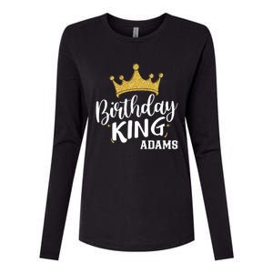 Birthday King Gold Crown Gift Adams Last Name Gift Womens Cotton Relaxed Long Sleeve T-Shirt