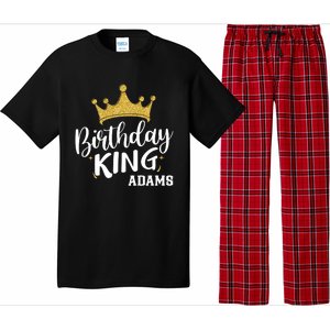 Birthday King Gold Crown Gift Adams Last Name Gift Pajama Set