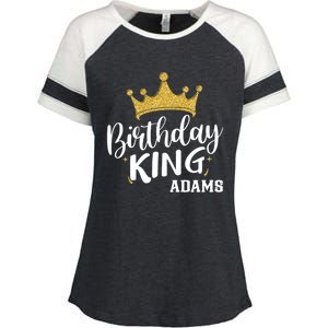 Birthday King Gold Crown Gift Adams Last Name Gift Enza Ladies Jersey Colorblock Tee