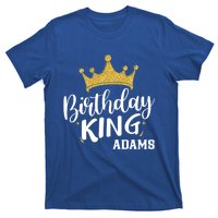 Birthday King Gold Crown Gift Adams Last Name Gift T-Shirt