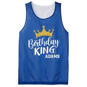 Birthday King Gold Crown Gift Adams Last Name Gift Mesh Reversible Basketball Jersey Tank