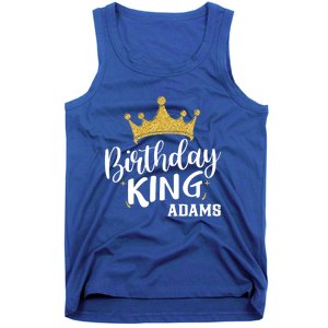 Birthday King Gold Crown Gift Adams Last Name Gift Tank Top