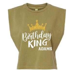 Birthday King Gold Crown Gift Adams Last Name Gift Garment-Dyed Women's Muscle Tee