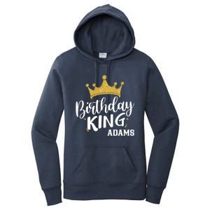 Birthday King Gold Crown Gift Adams Last Name Gift Women's Pullover Hoodie