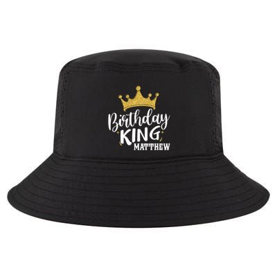 Birthday King Gold Crown Gift Matthew First Name Cool Gift Cool Comfort Performance Bucket Hat