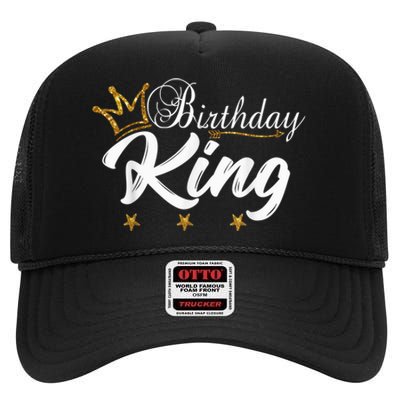 Birthday King Gold Crown Shirt For Boys And Men High Crown Mesh Back Trucker Hat