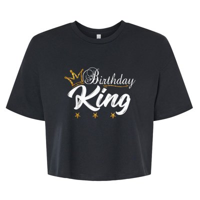 Birthday King Gold Crown Shirt For Boys And Men Bella+Canvas Jersey Crop Tee