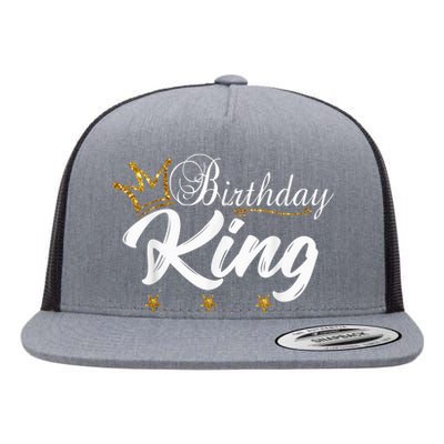 Birthday King Gold Crown Shirt For Boys And Men Flat Bill Trucker Hat