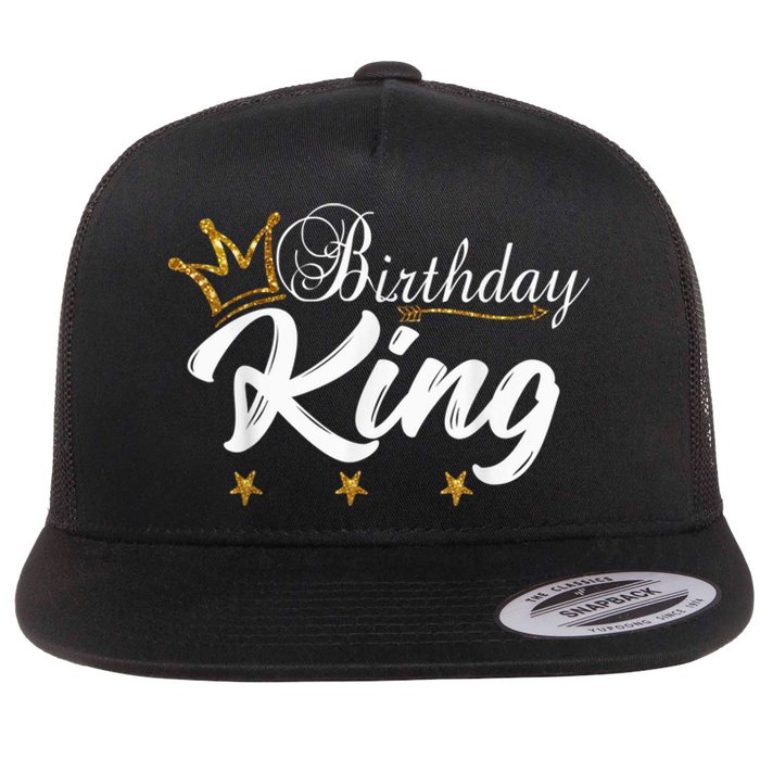 Birthday King Gold Crown Shirt For Boys And Men Flat Bill Trucker Hat