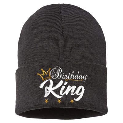 Birthday King Gold Crown Shirt For Boys And Men Sustainable Knit Beanie