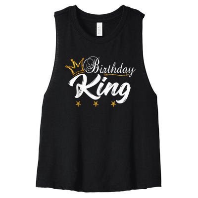 Birthday King Gold Crown Shirt For Boys And Men Women's Racerback Cropped Tank