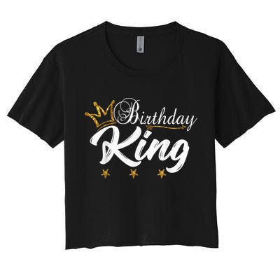 Birthday King Gold Crown Shirt For Boys And Men Crop Top