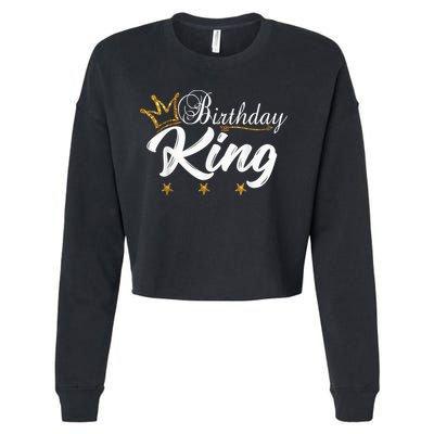 Birthday King Gold Crown Shirt For Boys And Men Cropped Pullover Crew