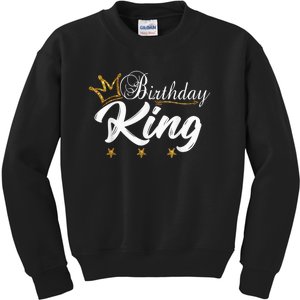 Birthday King Gold Crown Shirt For Boys And Men Kids Sweatshirt