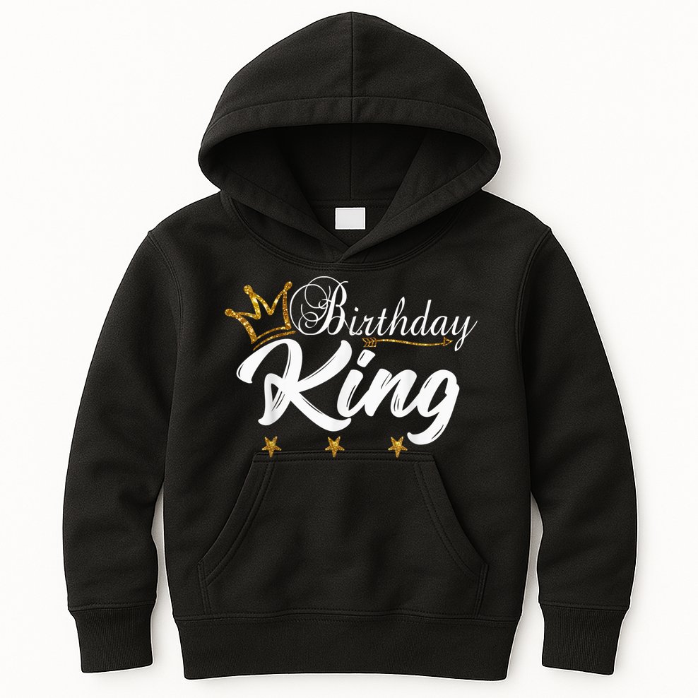 Birthday King Gold Crown Shirt For Boys And Men Kids Hoodie