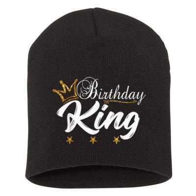 Birthday King Gold Crown Shirt For Boys And Men Short Acrylic Beanie