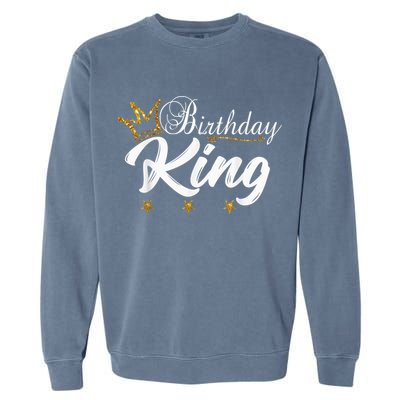 Birthday King Gold Crown Shirt For Boys And Men Garment-Dyed Sweatshirt
