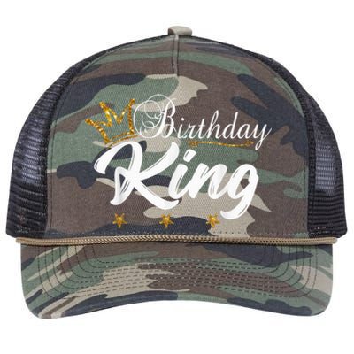 Birthday King Gold Crown Shirt For Boys And Men Retro Rope Trucker Hat Cap