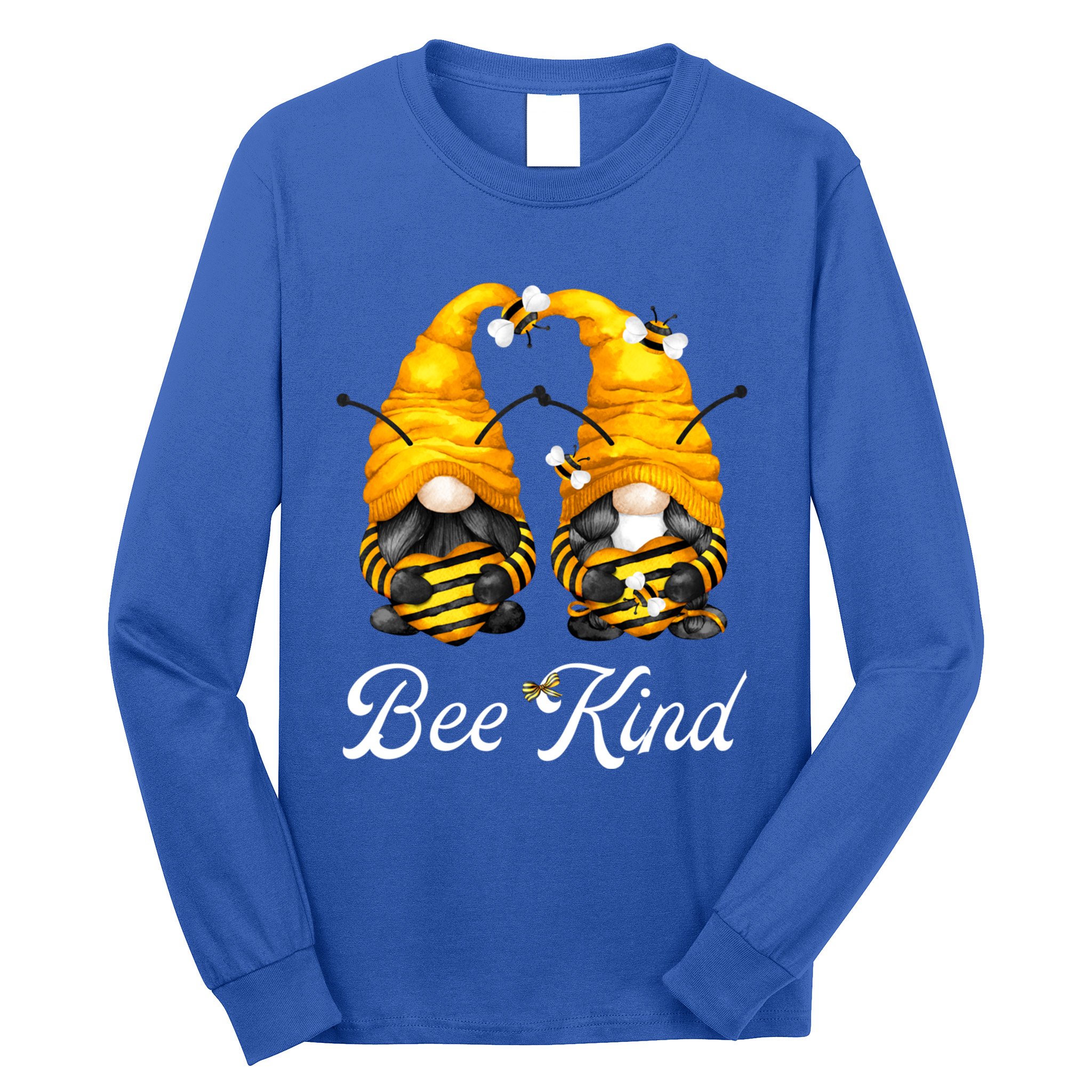 Bee Kind Gnomies Shows Love And Heart For Honey Bee Gnome Gift Long Sleeve Shirt