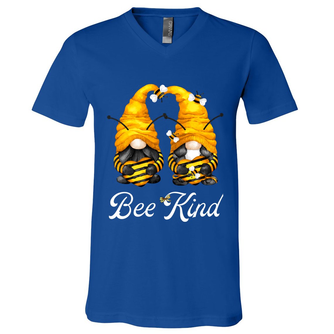 Bee Kind Gnomies Shows Love And Heart For Honey Bee Gnome Gift V-Neck T-Shirt