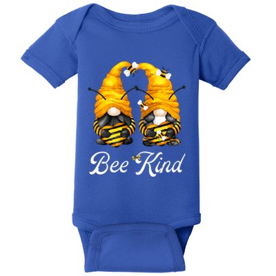 Bee Kind Gnomies Shows Love And Heart For Honey Bee Gnome Gift Baby Bodysuit