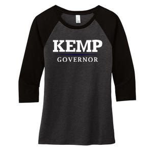 Brian Kemp Governor Georgia Campaign Women's Tri-Blend 3/4-Sleeve Raglan Shirt