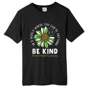 Be Kind Green Ribbon Sunflower Mental Health Awareness Tall Fusion ChromaSoft Performance T-Shirt