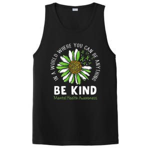 Be Kind Green Ribbon Sunflower Mental Health Awareness PosiCharge Competitor Tank