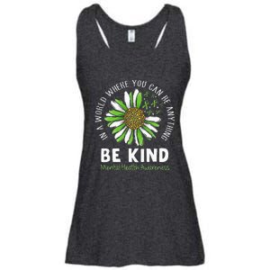 Be Kind Green Ribbon Sunflower Mental Health Awareness Ladies Essential Flowy Tank