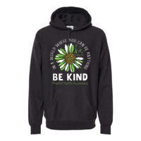 Be Kind Green Ribbon Sunflower Mental Health Awareness Premium Hoodie