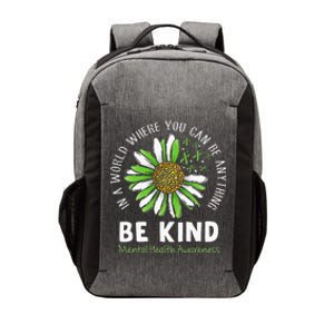 Be Kind Green Ribbon Sunflower Mental Health Awareness Vector Backpack