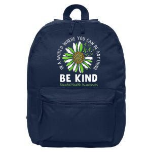 Be Kind Green Ribbon Sunflower Mental Health Awareness 16 in Basic Backpack