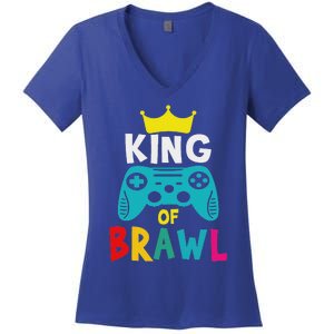 Brawl King Gamer Brawler Brawl Women's V-Neck T-Shirt