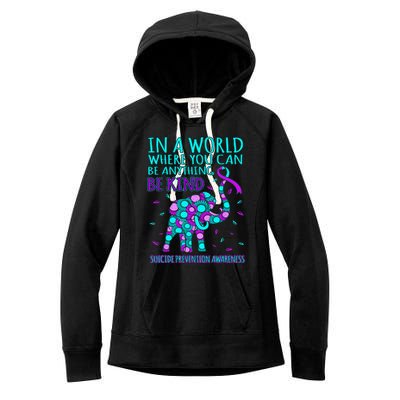 Be Kind Happy Suicide Prevention Awareness Support Graphic Women's Fleece Hoodie