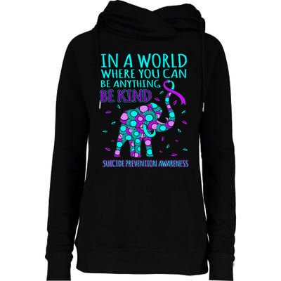 Be Kind Happy Suicide Prevention Awareness Support Graphic Womens Funnel Neck Pullover Hood