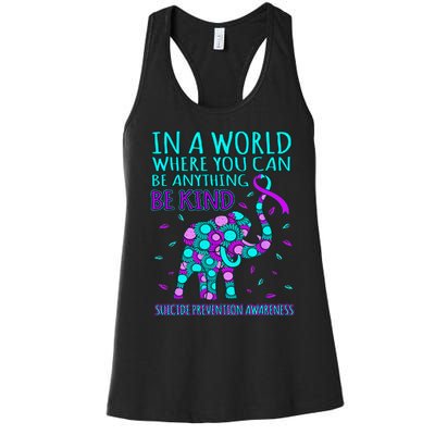 Be Kind Happy Suicide Prevention Awareness Support Graphic Women's Racerback Tank