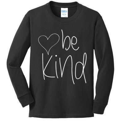 Be Kind Heart Love Blessed Grateful Kids Long Sleeve Shirt