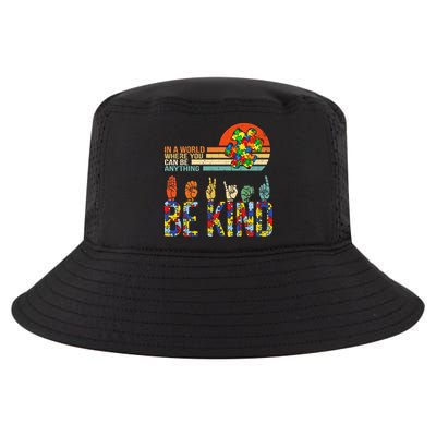 Be Kind Hand Sign Language ASL Puzzle Autism Cool Comfort Performance Bucket Hat