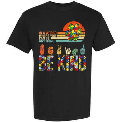Be Kind Hand Sign Language ASL Puzzle Autism Garment-Dyed Heavyweight T-Shirt
