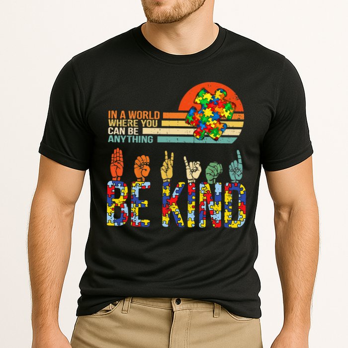 Be Kind Hand Sign Language ASL Puzzle Autism Performance Shirt